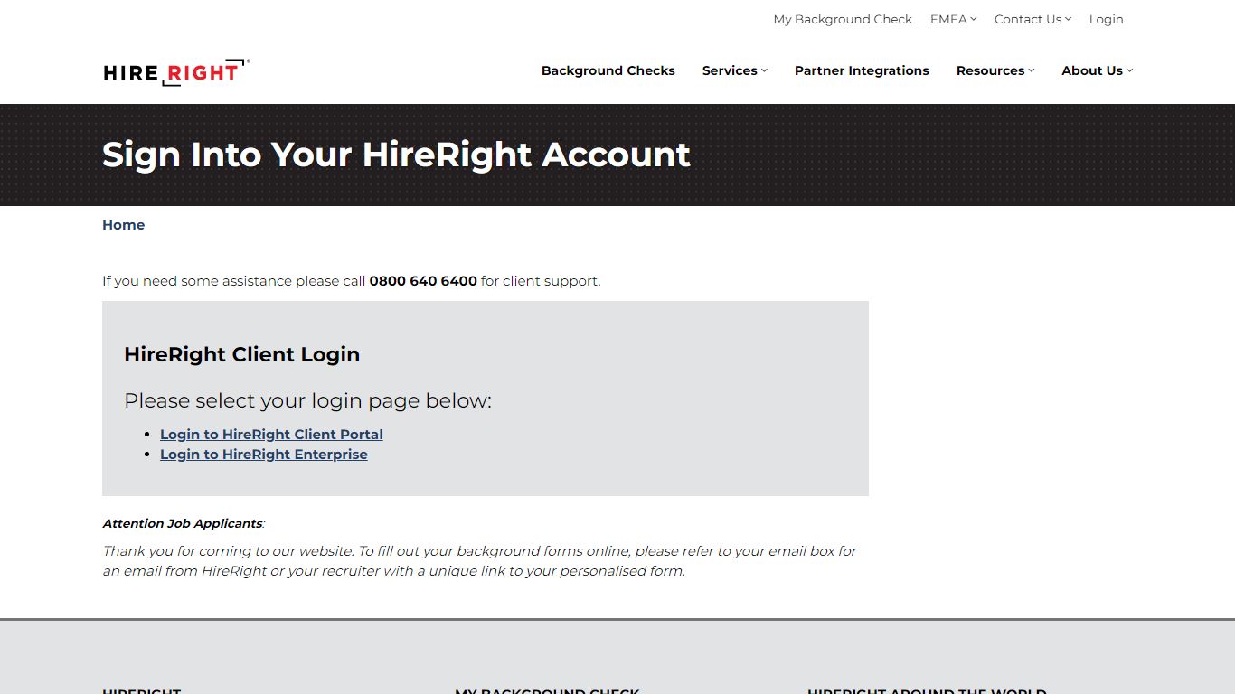 Sign Into Your HireRight Account | HireRight EMEA